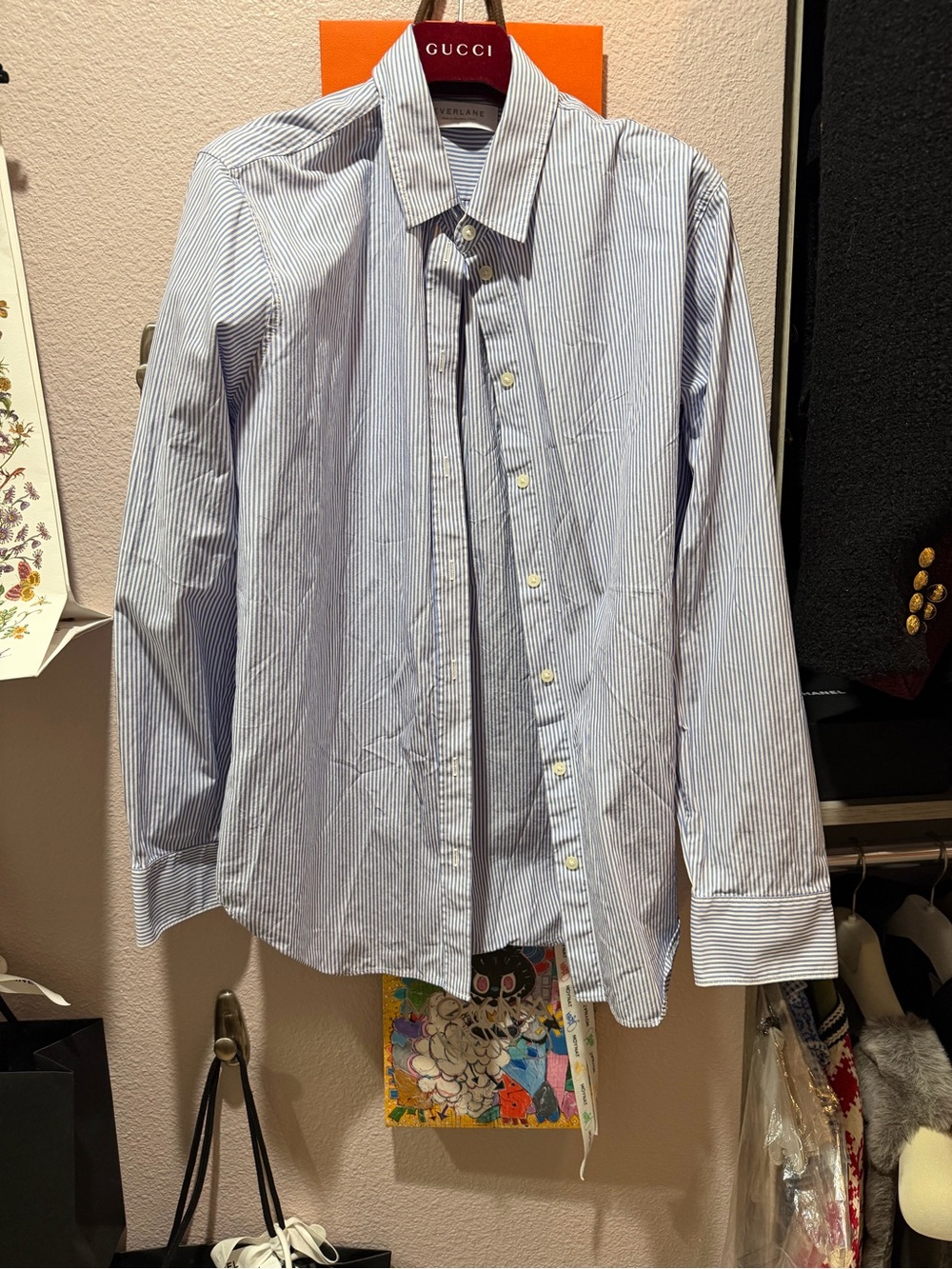 Everlane Women’s Light Blue Pinstripe Dress Shirt